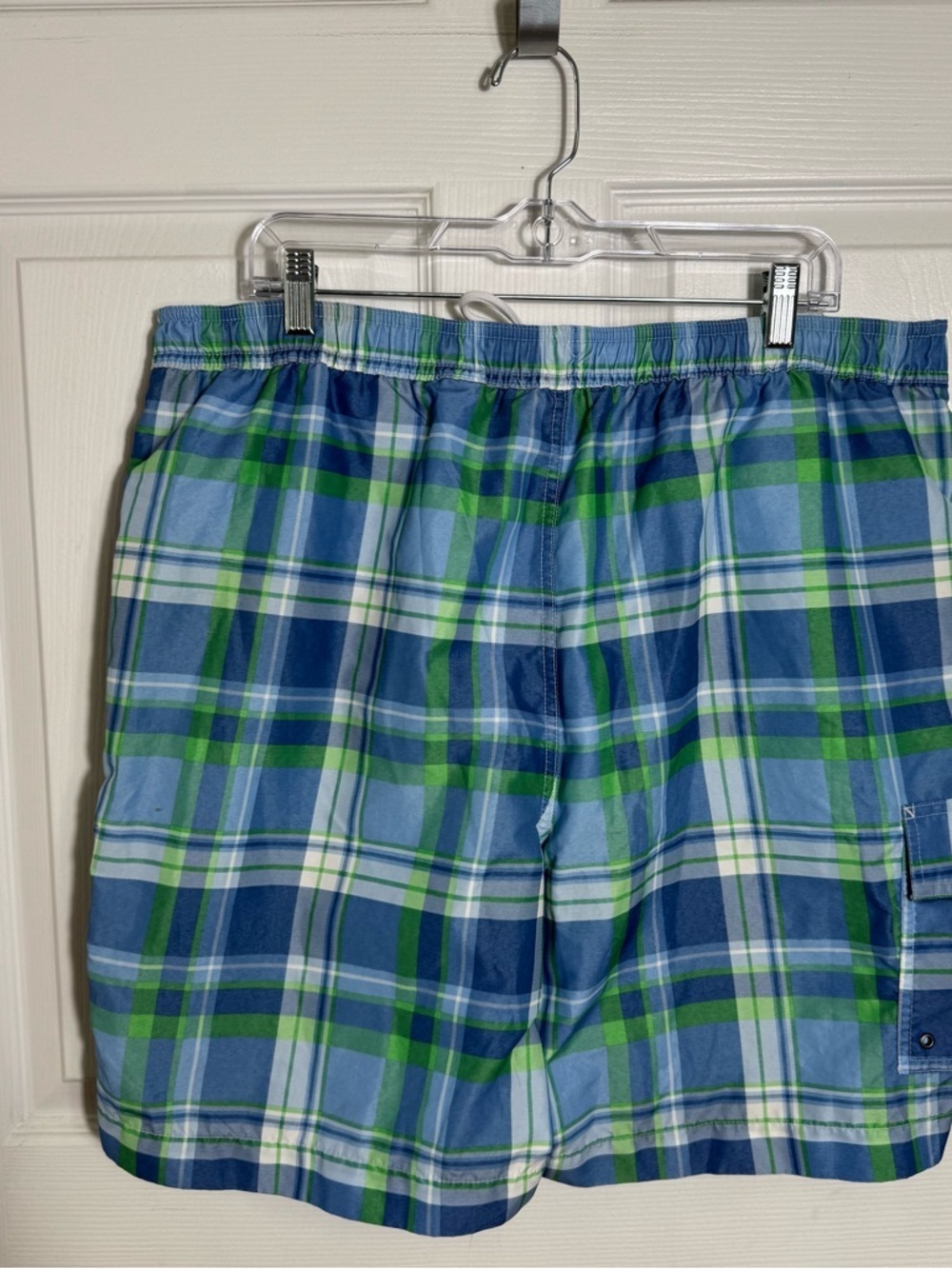 Chaps Ralph Lauren Plaid Swim Trunks XL Blue Green Lined - Picture 3 of 9